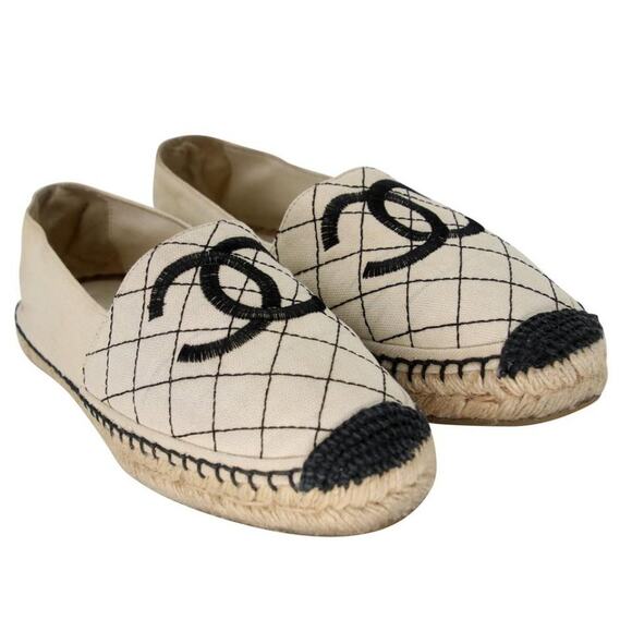 Chanel Espadrille 36 Monogram Canvas Diamond Quilted Cc Flats CC-0321N-0076 - Picture 5 of 11